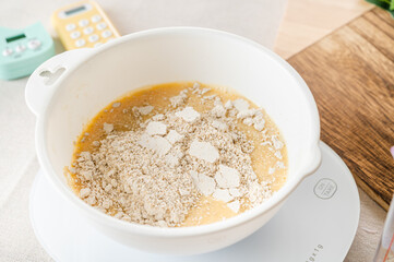 オートミールクレープ作り