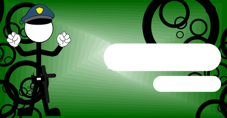 funny policeman pictogram cartoon illustration background