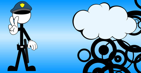funny policeman pictogram cartoon illustration background