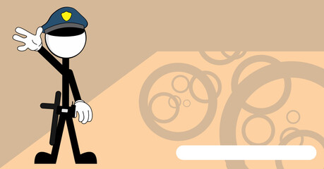 funny policeman pictogram cartoon illustration background