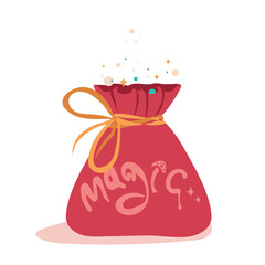 open red holiday gift sack