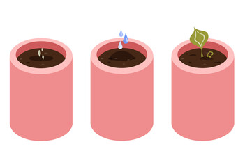 Nature of plants growth flat