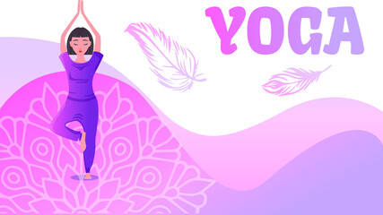 Naklejka na ściany i meble yoga studio web banner template for instagramm, website