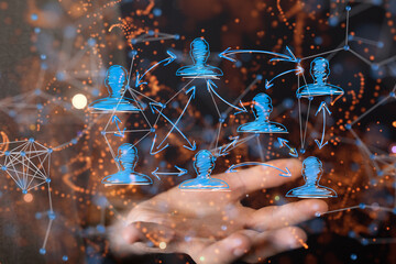 Global network. Blockchain. 3D illustration. Neural networks and artificial intelligence. Abstract