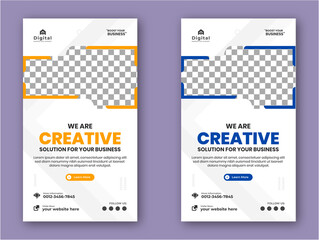 Digital marketing agency expert and corporate business flyer modern square social media post banner template