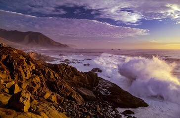 Crashing waves Big Sur Coastline