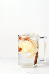 A drink made of apples and cinnamon. Detox drink. drink in glass glasses. A healthy drink.