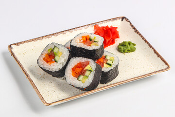 Vegan japanese roll with vegetables