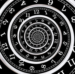 Swirled black and white watch face