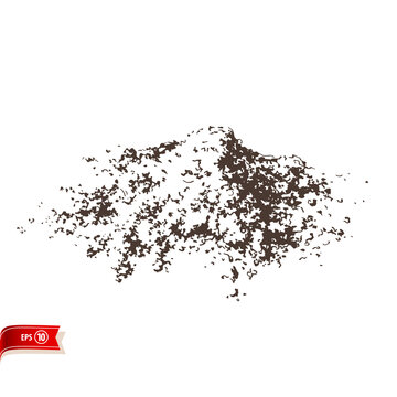 Hand drawn dried spice mixtures ground powder loosed at surface isolated on white background. Vector sketch for poster, web design, banner, card, flyer, icon, logo or badge.