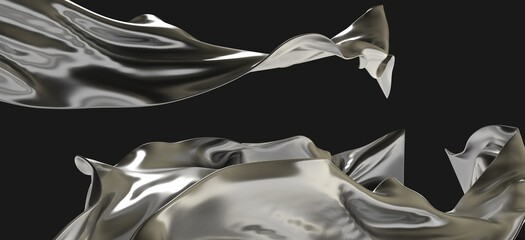 Black background with 3d shape. 3d illustration, 3d rendering..