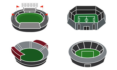 Set group desings stadium vector illustration