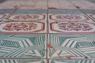 classic mosaic ceramic tile pattern vintage tiles background