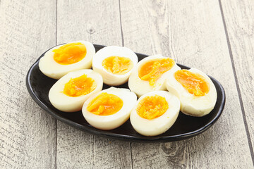 Boiled chicken egg for breakfast