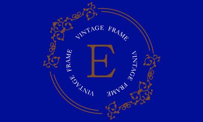 Vector illustration of logo, monogram, invitation, flyer, menu, brochure, background or any desired idea on a dark background with the letter E