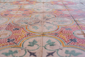 classic mosaic ceramic tile pattern vintage tiles background