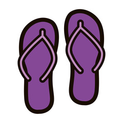 Isolated flip flops summer icon vector illustration