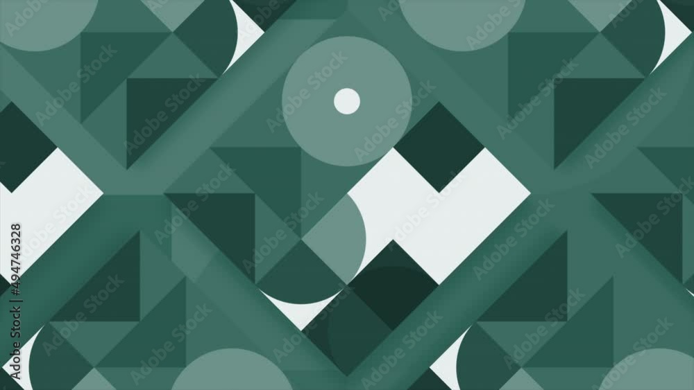Poster blue and turquoise abstraction. motion. the small geometry in the animation changes its location and