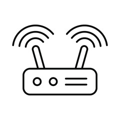 Router line icon. Router related signal icon isolated, wifi router.