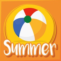Obraz premium Poster Summer ball vector illustration