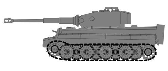 Seitenansicht eines Panzers