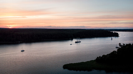 Zachód słońca na Mazurach, jeziora mazurskie