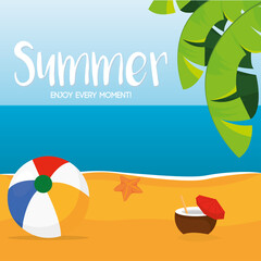 Poster Summer beach vector illustration