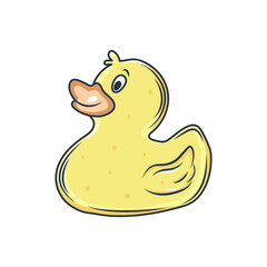 vector cute duck cartoon illustration, flat illustration mascot duck icon