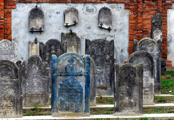 Matzevahs wall, Jewish Cemetery on Bracka street  in Lodz with over 180 000 graves, over 43 000...