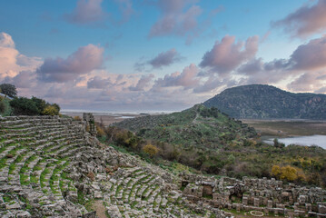 Fototapeta na wymiar The Theatre of Kaunos Ancient City, Dalyan, Turkey