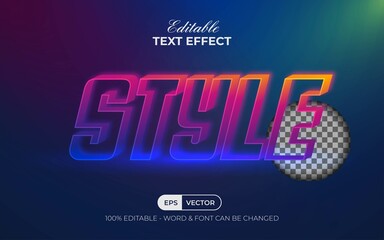 Style line text effect light style. Editable text effect.