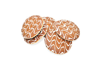 pancakes poured with white glaze