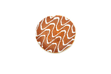 pancake with a pattern on a white background