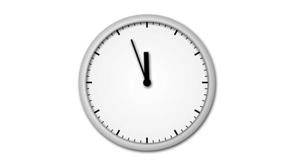 accelerated animation of clock hands with a transparent dial, with alpha channel