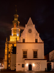 Town hall in Poznan. Christmas eve period.