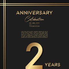 2nd anniversary logotype. Golden anniversary celebration template design for booklet, leaflet, magazine, brochure poster, banner, web, invitation or greeting card. Vector illustrations.