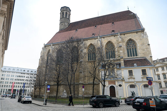 The Minoritenkirche or Italian National Church of Mary of the Snows in the historic center of Vienna, Austria