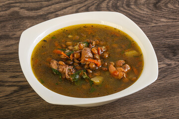 Lentil soup with chicken and vegetables