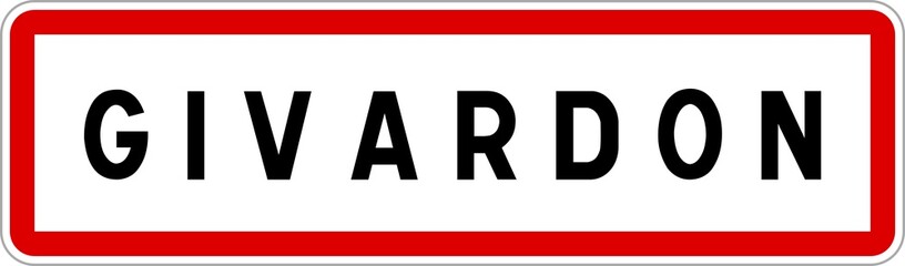 Panneau entrée ville agglomération Givardon / Town entrance sign Givardon