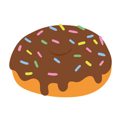 Isolated sweet donut bakery product with details Vector