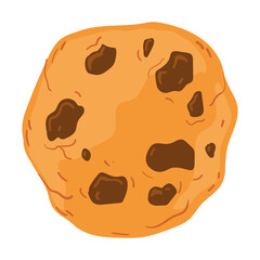 Isolated chocolate chip cookie Bakery product Vector