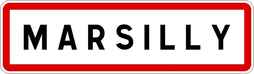 Panneau entrée ville agglomération Marsilly / Town entrance sign Marsilly