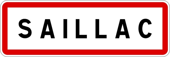 Panneau entrée ville agglomération Saillac / Town entrance sign Saillac