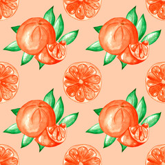 seamless background with oranges