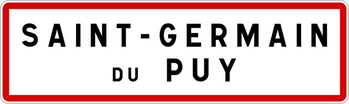 Panneau entrée ville agglomération Saint-Germain-du-Puy / Town entrance sign Saint-Germain-du-Puy