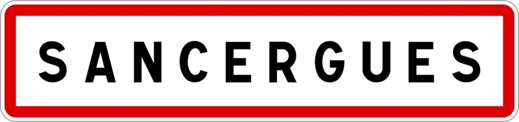 Panneau entrée ville agglomération Sancergues / Town entrance sign Sancergues