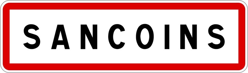 Panneau entrée ville agglomération Sancoins / Town entrance sign Sancoins