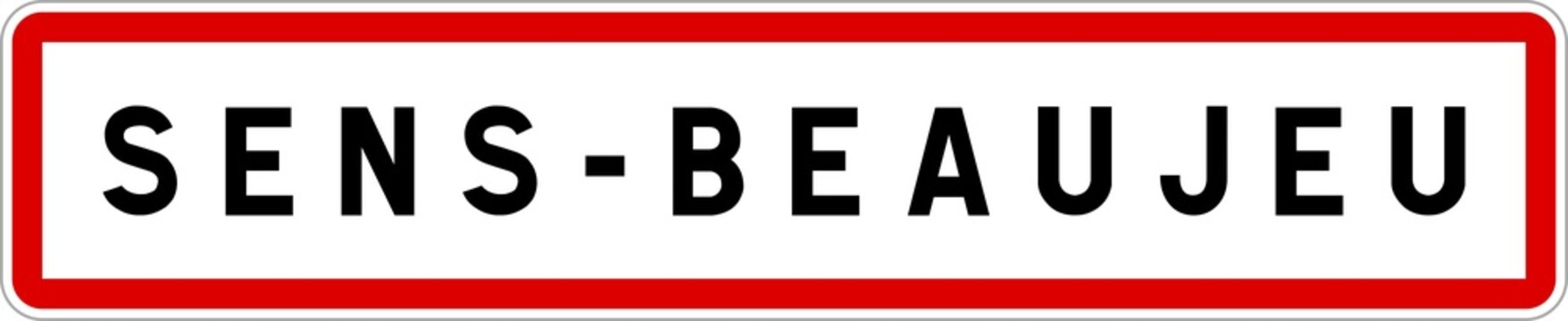 Panneau entrée ville agglomération Sens-Beaujeu / Town entrance sign Sens-Beaujeu