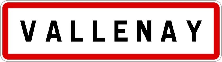 Panneau entrée ville agglomération Vallenay / Town entrance sign Vallenay