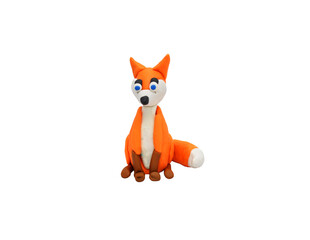 red fox made of plasticine